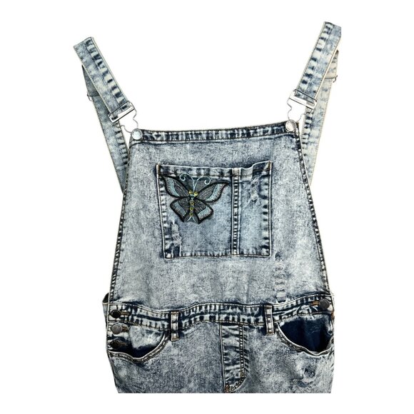 JW Signature Denim Jumpsuit Women's Size Large, Butterfly, Embroidered, Y2K Jean - Picture 2 of 11